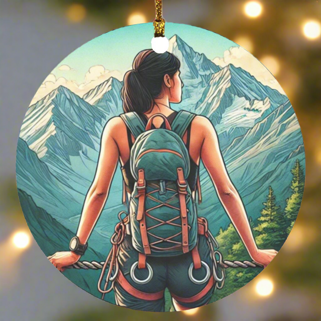 Feminine Hiker Ornament