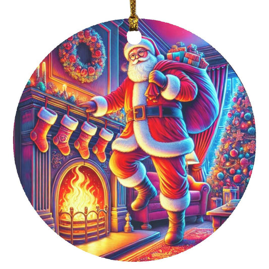 Santa by the Fireplace Ornament