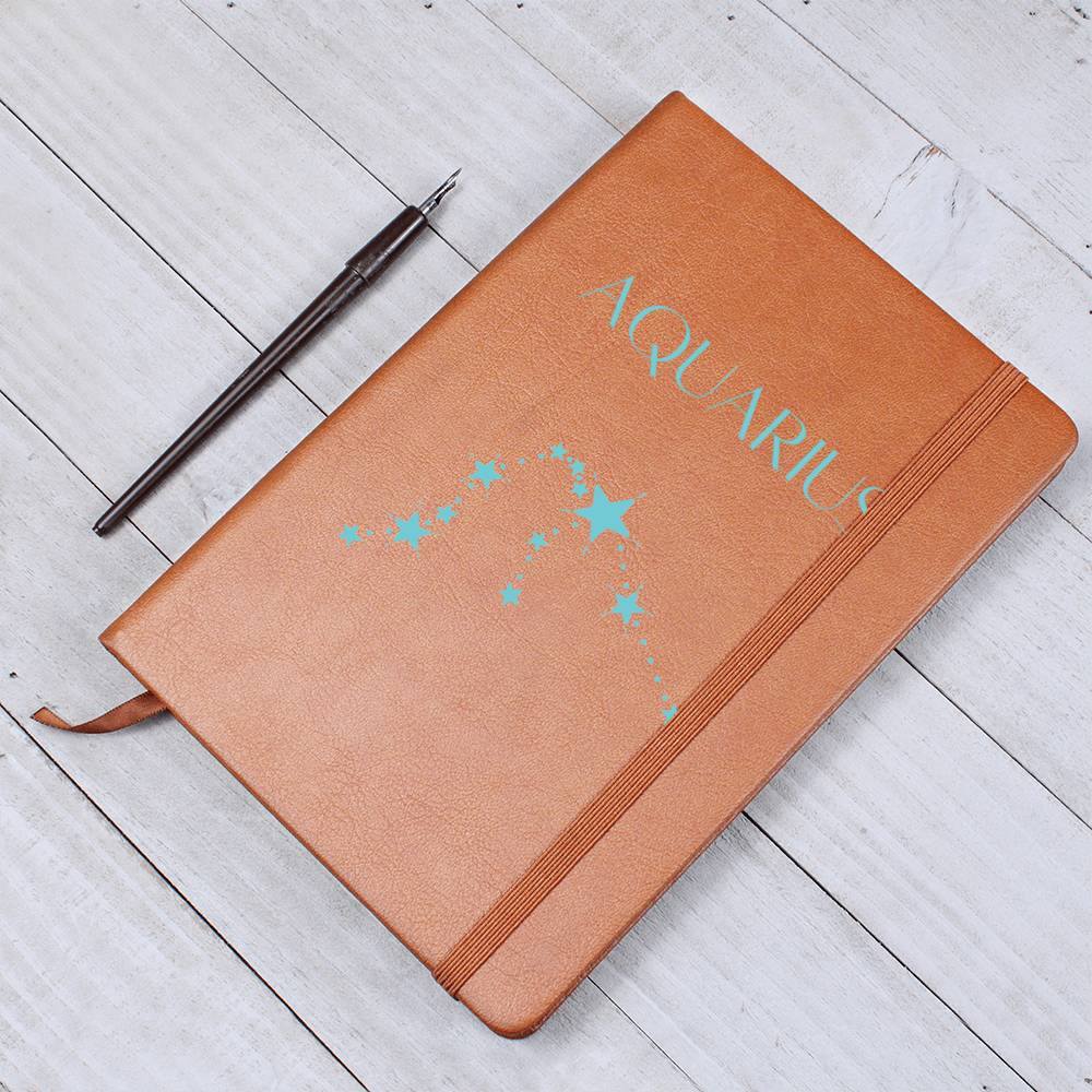 Aquarius Zodiac Sign Constellation Vegan Leather Journal FREE SHIPPING AND HANDLING INCLUDED