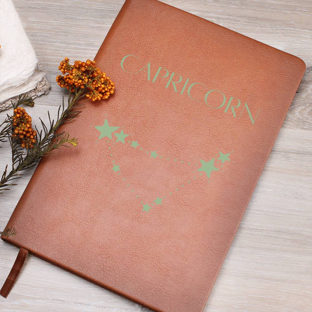 Capricorn Zodiac Sign Constellation Vegan Leather Journal FREE SHIPPING AND HANDLING INCLUDED