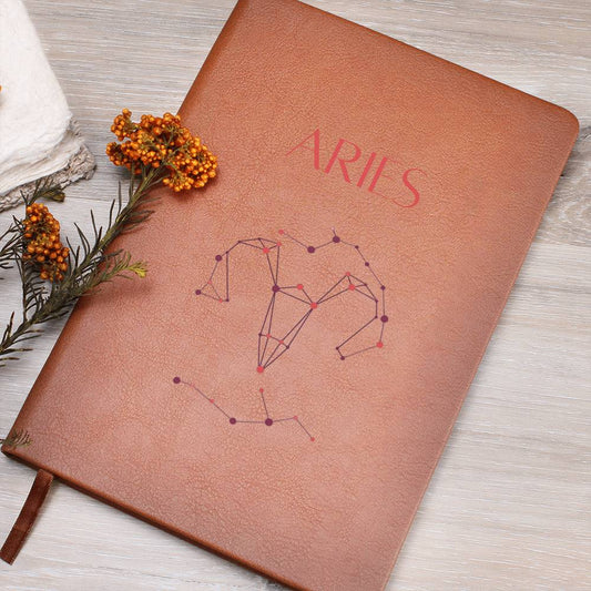 Aries Constellation & Zodiac Sign Vegan Leather Journal FREE SHIPPING AND HANDLING INCLUDED