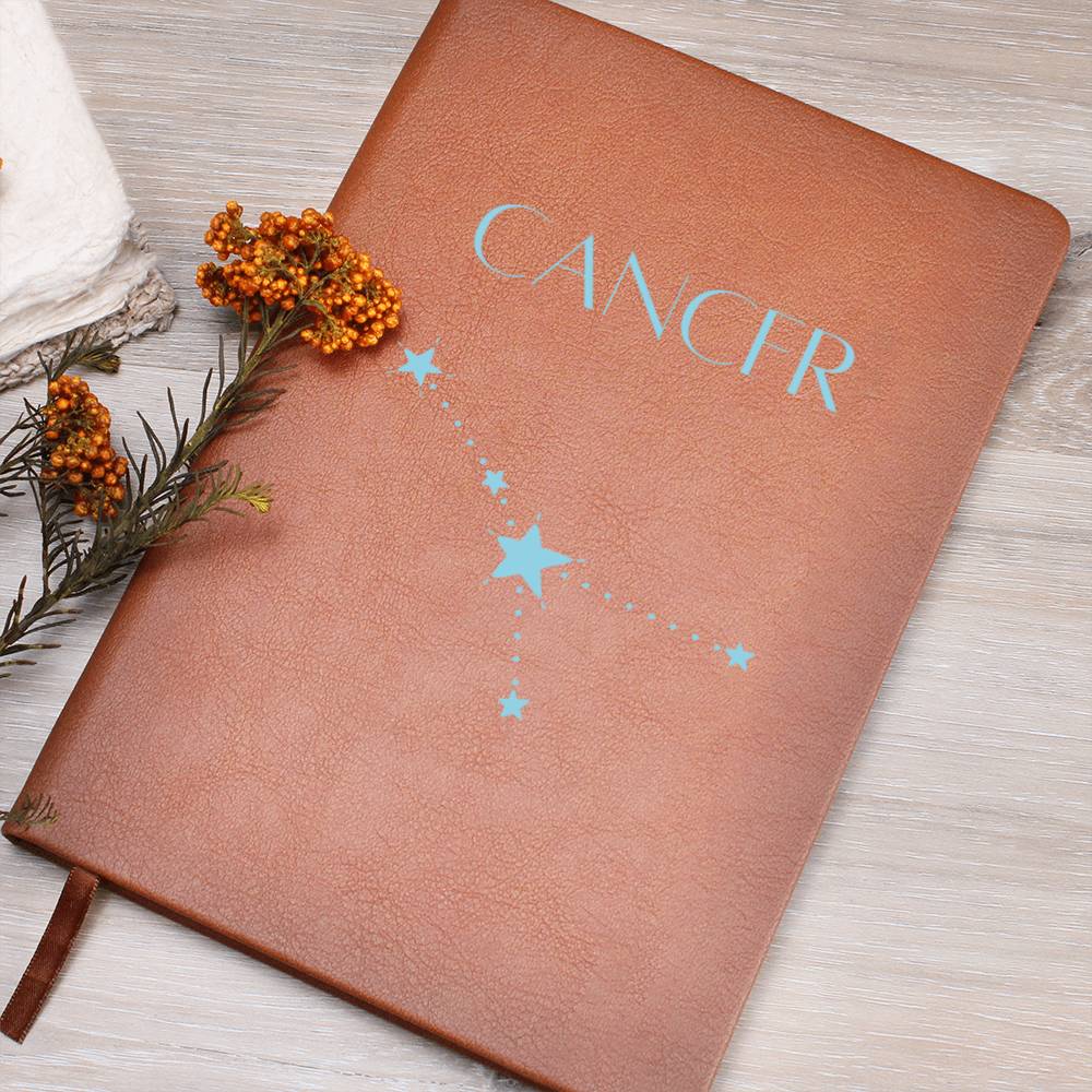 Cancer Zodiac Sign Constellation Vegan Leather Journal FREE SHIPPING AND HANDLING INCLUDED