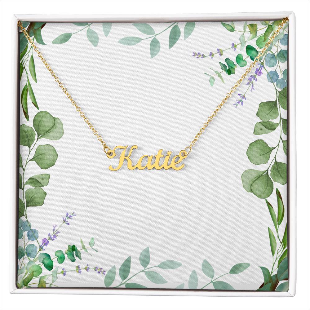 Customizable Name Necklace - 18k Yellow Gold Finish or Polished Stainless Steel