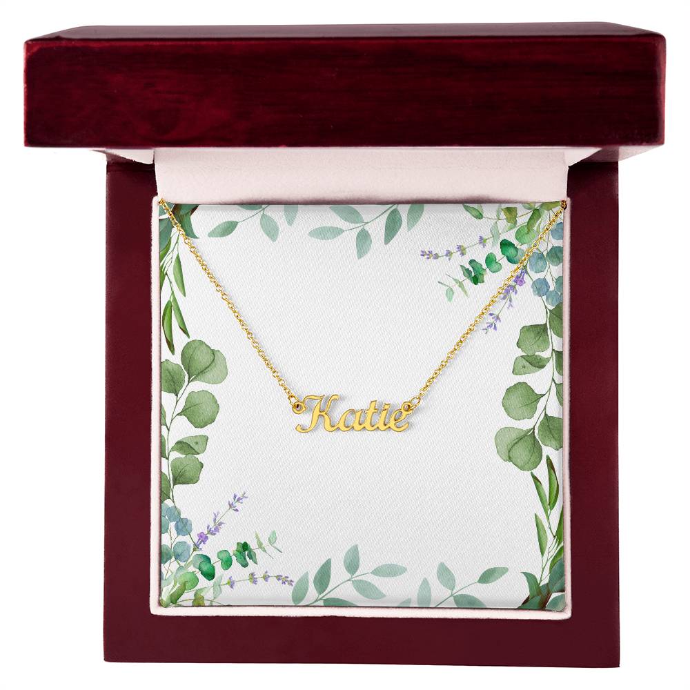 Customizable Name Necklace - 18k Yellow Gold Finish or Polished Stainless Steel